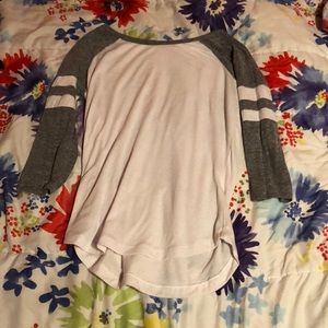 White and grey baseball T